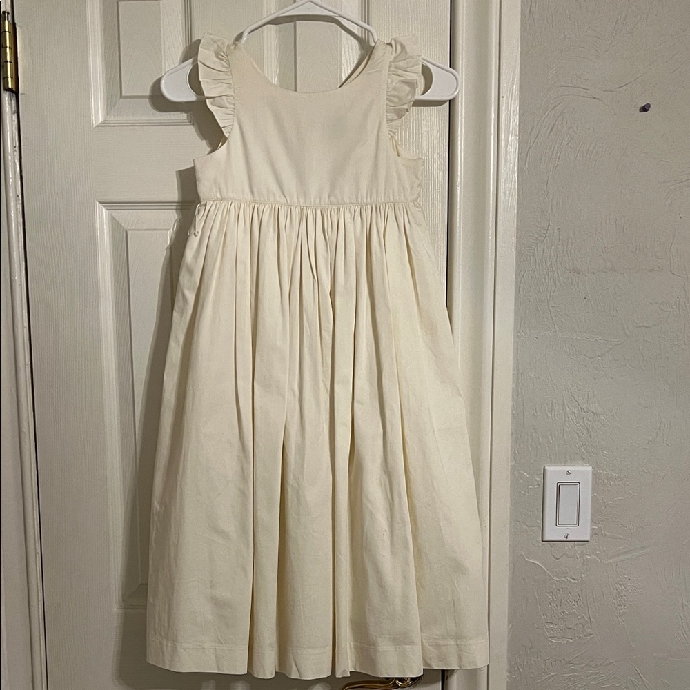 Crewcuts Cream Ruffle Kids Dress